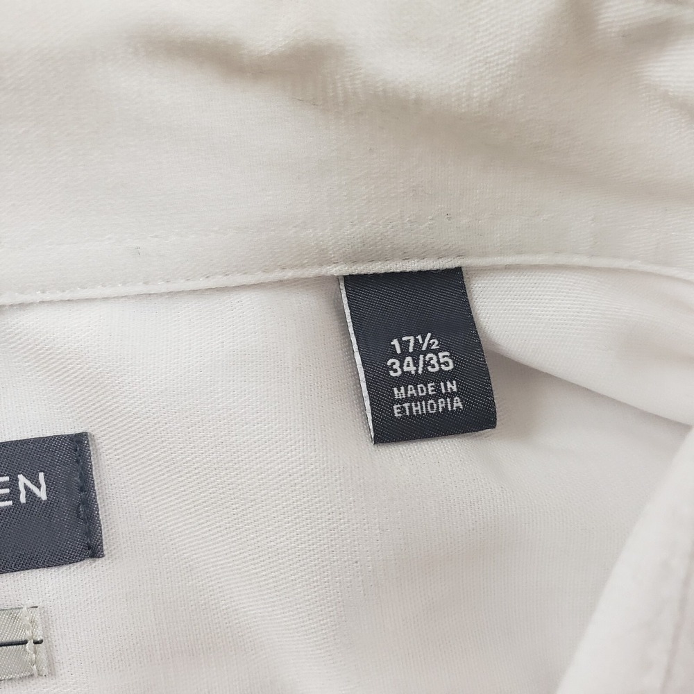 Van Heusen Shirt Mens 2XL 17.5 White Button Up Long Sleeve Casual Dress Adult - Picture 5 of 11